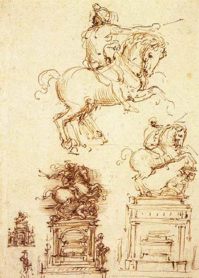 Leonardo  Da Vinci Study for the Trivulzio Equestrian Monument Norge oil painting art